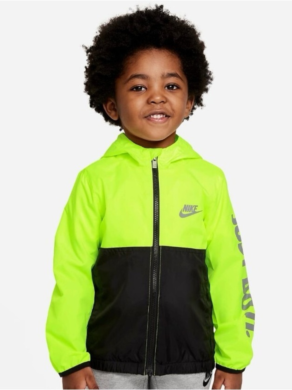 Nike Boys Windbreaker Hooded Rain Jacket – Size 4T 🖤🌧️